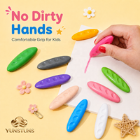 Crayons en plastique pour enfants, 12/24/36 couleurs, en forme d'arachide, ne salissent pas les mains, lavables, pour corriger la posture des mains lors de la peinture et du gribouillage
