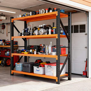 מערכת אחסון מדפים כפולה לעומק למחסן, מדפי אחסון תעשייתיים מפלדה, קיבולת גדולה, לעומס כבד - Product Image 4