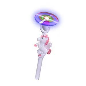 Factory Hot Selling Children Light Up Toys Blinking Led Spinning With Music Stick Glowing Led Flashing Wand Windmill