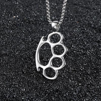 Collier pendentif en forme de poing américain pour femmes et hommes, chaîne de cou vintage, bijoux gothiques d'été, accessoires tendance, cadeaux de vacances