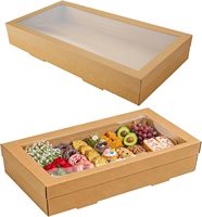 Boîtes de présentation en carton ondulé pour traiteur, boîte marron à ondulation E/F avec fenêtre pour cupcakes à emporter