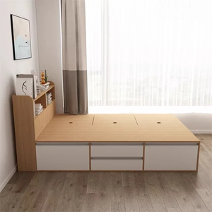 Cadre de lit tatami en bois sur mesure avec armoires sous le lit et structure de plateforme stable pour les maisons - Product Image 2