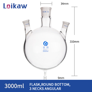Loikaw Lab Glassware Frasco de tres cuellos Vidrio de laboratorio Frasco de ebullición de fondo redondo Frasco volumétrico personalizado Química - Product Image 6