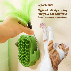 Rascador <span class=keywords><strong>para</strong></span> Gatos con Forma de Cactus, Cepillo de Masaje, Bola de Hierba Gatera, Varita con Plumas, Juguete Interactivo <span class=keywords><strong>para</strong></span> Gatos de Interior - Product Image 3