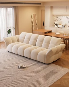 Modern Fabric Sectional <b>Sofa</b> With Tufted Back And Curved Arms For Living Room - Product Image 1