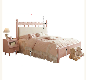 Elegante Cama <span class=keywords><strong>de</strong></span> Princesa <span class=keywords><strong>de</strong></span> Madera Tallada a Mano en Color Rosa para Dormitorio <span class=keywords><strong>de</strong></span> Niñas, Cama Infantil <span class=keywords><strong>de</strong></span> Estilo Provincial Francés - Product Image 1