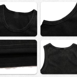 Camiseta sin Mangas para Hombre, Estilo Vintage, Lavada al Ácido, Estilo Urbano, de Algodón Grueso, para Verano - Product Image 6