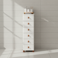 Armoire de rangement multicouche 6 niveaux de 40 pouces, style nordique, tiroirs personnalisables, en plastique
