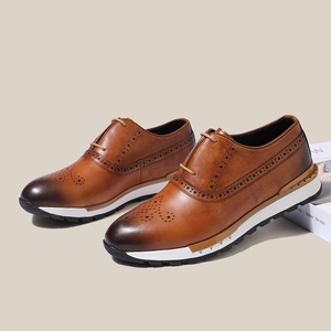 Modernos Zapatos Oxford Casuales de Diseñador Italiano para Hombre, Zapatos Casuales de Negocios de Cuero Vacuno Genuino - Product Image 4
