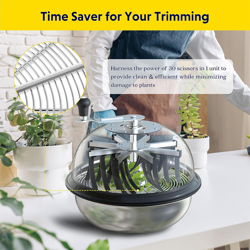 Simple Deluxe 4-Pack 16 Inch Bowl Leaf Trimmer Blades Replacement Stainless Spin Clean Cut Include 2 Serrated 2 Straight Blades, Actual Length 13.4 Inches