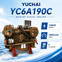 Moteur diesel marin Yuchai YC6A190C 140 kW 190 CV 1800 tr/min 6 cylindres refroidi par eau pour bateau de pêche commercial