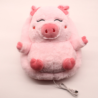 Chausson chauffant USB en peluche lavable doux pour l'hiver en forme d'animal cartoon