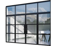 Porte de garage en verre plexiglas transparent de conception moderne, porte extérieure en alliage d'aluminium pour villas et maisons