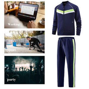 男女通用大码秋季两件套轻质透气防风四向弹力休闲运动服长袖慢跑服 - Product Image 5