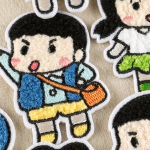 Patch brodé auto-adhésif, motif dessin animé mignon, personnage anime fille garçon, pour décoration de coque de téléphone, chaussures, chapeaux et vêtements - Product Image 4