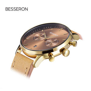 OEM ODM de lujo de los hombres relojes de cuarzo personalizado de acero inoxidable de nuevo movimiento de Japón estilo de negocios de cuero de la correa de la caja de la hebilla hecha - Product Image 4