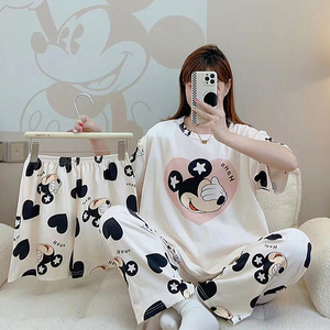 Nuevo Conjunto de Pijama de Verano 2026 de 3 Piezas para Mujer, Diseño de Dibujos Animados, Manga Corta, Delgado, Talla Grande, Ropa de Casa, Pijamas para Niños - Product Image 6