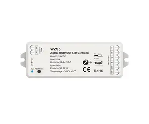 WZS5 12-24VDC 5CH * 3A Zigbee מתג RGB + CCT LED בקר חכם טלפון Tuya קול בקרת LED דימר