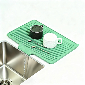Silicone Drain Pad Non-Slip Dish Drying Mat Thickened Sink Organizer for Kitchen Counter Bowl Cup Tableware <strong>Draining</strong> <strong>Board</strong> - Product Image 1