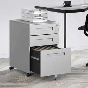 ตู้เก็บเอกสารแบบมีล้อเลื่อน 3 ลิ้นชัก ขนาดเล็ก สำหรับวางใต้โต๊ะ พร้อมกุญแจล็อค เหมาะสำหรับเก็บเอกสารขนาด A4 - Product Image 2