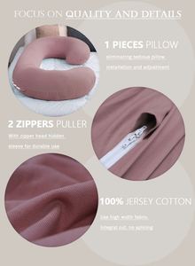 Almohada de Embarazo Refrescante de 58 Pulgadas, Almohada de Maternidad con Funda de Algodón Suave en Forma de C para Dormir Durante el Embarazo - Product Image 6