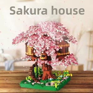 <span class=keywords><strong>Jouet</strong></span> éducatif en blocs de construction en plastique, micro-particules, fleurs de cerisier, maison dans les arbres, pour filles de 14 ans et plus, vente en gros, cadeau - Product Image 1