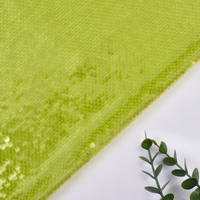 Tissu en maille tricotée à paillettes vertes, résistant aux plis, avec broderie de sequins, idéal pour les mariages - Vente en gros usine