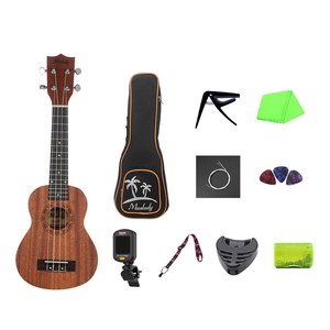Ukelele Soprano Muslady de 21 Pulgadas, Madera de Caoba con Estuche, Correa, Cuerdas, <span class=keywords><strong>Afinador</strong></span> de Clip, Paño de Limpieza y Dedales - Product Image 3