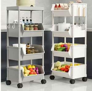 Carrito de Almacenamiento Rodante de Plástico Rectangular para Cocina, Baño u Oficina, Diseño Plegable Ecológico, Organizador que Ahorra Espacio - Product Image 6