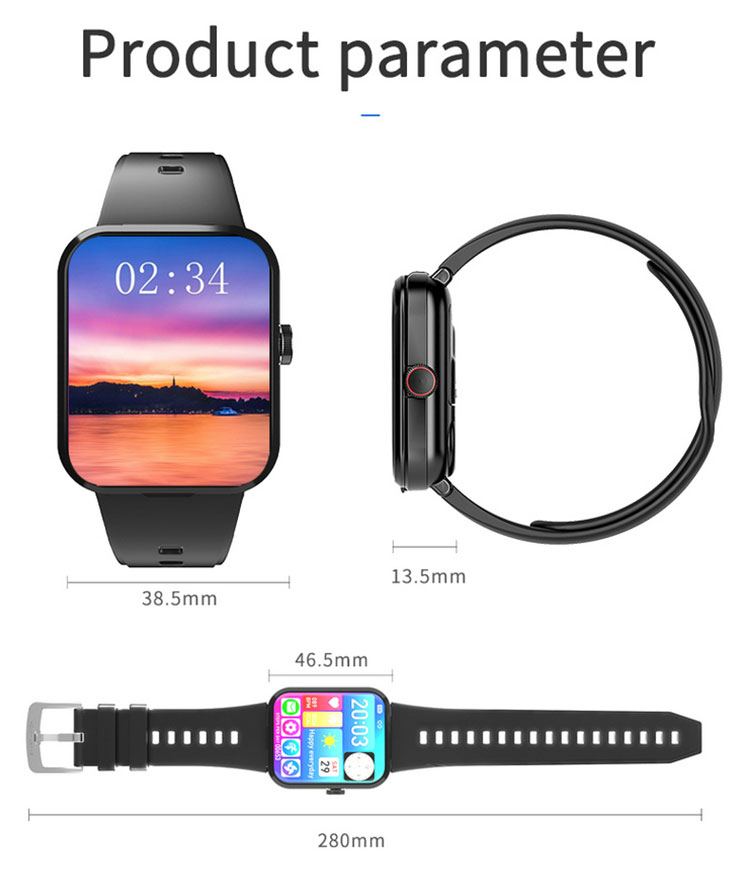 Water proof V22 with TWS wireless earphones earbuds music control BT calling smart watch waterproof