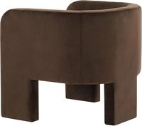 Fauteuil en velours brun foncé, fauteuil décoratif, entièrement assemblé, fauteuil de salon, meubles de loisirs