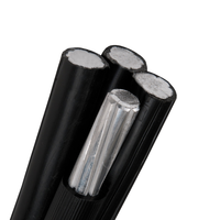 Kabel Konduktor Aluminium Padat ABC 2 3 4 Inti 10-150mm2 Berisolasi XLPE untuk Distribusi Jaringan Kabel Daya Udara