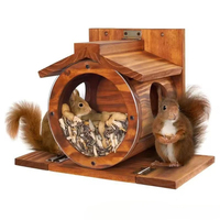 Mangeoire à écureuils en bois pour l'extérieur, mangeoire à oiseaux murale pour jardin, table à manger suspendue pour animaux de compagnie, nid pour hamster