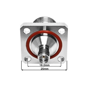 SMA ตัวเชื่อมต่อแจ็คตัวเมียเป็น N ชนิดตัวเมียแผงทองเหลืองกันน้ำติดตั้งหน้าแปลน N-SMA อะแดปเตอร์ตัวเชื่อมต่อโคแอกเซียล <span class=keywords><strong>kkf</strong></span> RF - Product Image 1