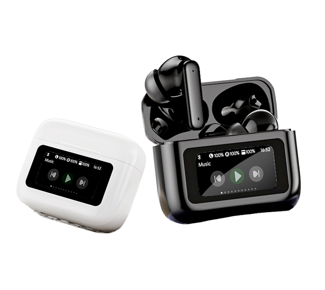 Active Noise Cancelling Wireless Earphones LCD Full-Color Touch Screen Earbuds with Music Game Movie Translation Earbuds