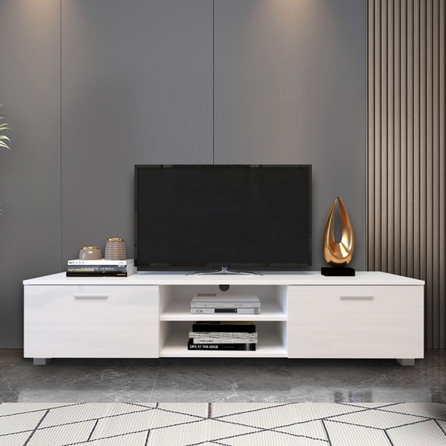 Sunrise TV Stand TV Media Console Entertainment Center Television Table 2 Storage Cabinet With Open Shelves for Living Room