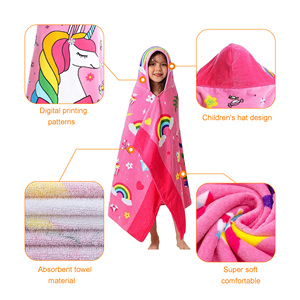 Toalla Poncho con Capucha <span class=keywords><strong>de</strong></span> Bambú y Algodón Suave para Niños, con Diseño <span class=keywords><strong>de</strong></span> <span class=keywords><strong>Personajes</strong></span> <span class=keywords><strong>de</strong></span> Dibujos Animados, para Playa y Natación, Venta al Por Mayor - Product Image 2