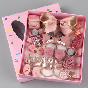 18 unids/caja Niños Accesorios para el cabello horquillas pasadores bebé tela lazo flor sombreros pinzas para el cabello niñas tocado - Product Image 1