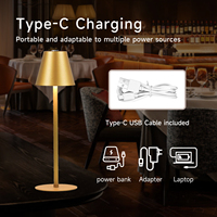 Chambre Lampe De Chevet Rétro Lecture Lampe De Table Rechargeable Sans Fil Batterie Apprentissage Tactile Bureau Éclairage Led Lampe De Table