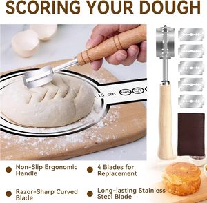Fournitures et kit de démarrage pour la cuisson du pain au levain, paniers de levage au levain faciles à nettoyer, lame à pain, fouet à pâte - Product Image 6