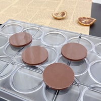 Runde Münzform aus Polycarbonat für Schokolade, Dünne Runde Schokoladenform, Transparente Münzbonbonform, Anpassbare Kuchenform