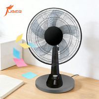 Ventilador de Mesa Oscilante de 16 Pulgadas, 3 Velocidades, Color Negro, para Oficina, Funcionamiento Silencioso, Inclinación Ajustable, Rejilla Metálica, Base Resistente