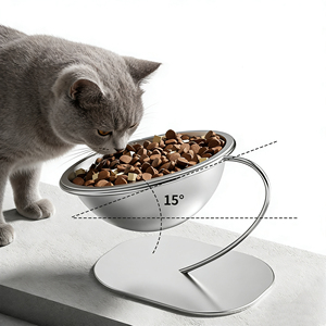 Tigela de Viagem para Animais de Estimação em Aço Inoxidável com Suporte Elevado, Protetora do Pescoço, para Gatos e Cães, Antiderramamento, Grande Capacidade - Product Image 6