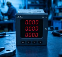 EASTSONG ES72-I3 Medidor de Corriente CA Trifásico de 72x72mm, Amperímetro Digital LED Rojo 5A 1A RS485 Half-Duplex Modbus RTU Clase 0.5