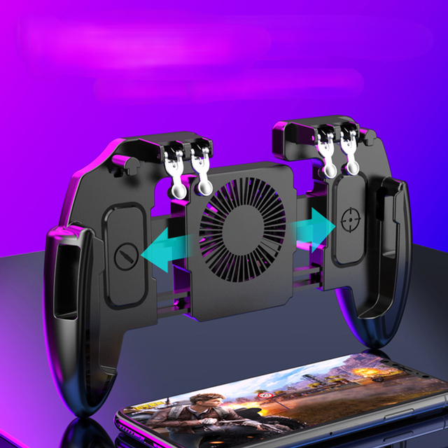 2023 PUBG Mobile Joystick Controller L1R1 Trigger Gamepad for iOS Android Six 6 Finger Call of Duty Mobile Gamepad Cooling Fan