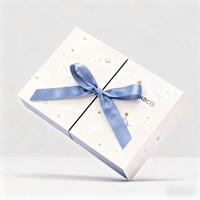 Vente en gros de haute qualité Ensemble magnétique blanc et bleu Boîte cadeau bon marché Emballage en carton Boîtes cadeau magnétiques pliantes en papier