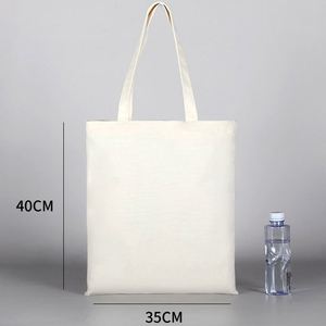 Sac de shopping réutilisable en toile de coton avec fermeture épaule, logo personnalisé, 30*40cm, longue poignée - Product Image 1