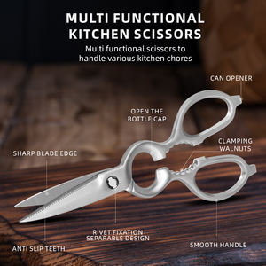 뜨거운 판매 일본 주방 가위 야외 사용을위한 생선 치킨 직접 판매를위한 헤비 듀티 스테인레스 스틸 블레이드 - Product Image 6