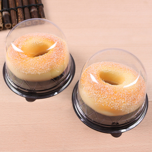 Custom hot sale 4 inch Cupcake Muffin Case Domes disposable plastic Donuts clear Round tall Cake Box