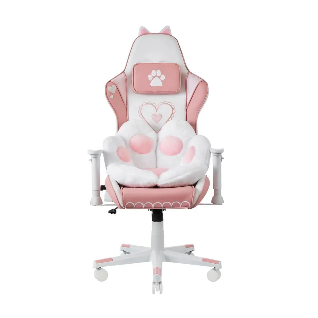 Chaises de jeu pivotante en cuir pour enfant, coussin de chat rose, mobilier de marque, meilleure vente 2019
